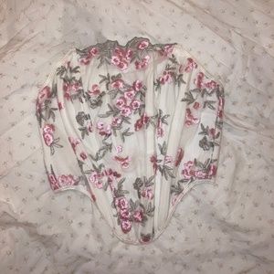 Embroidered Floral Corset Top